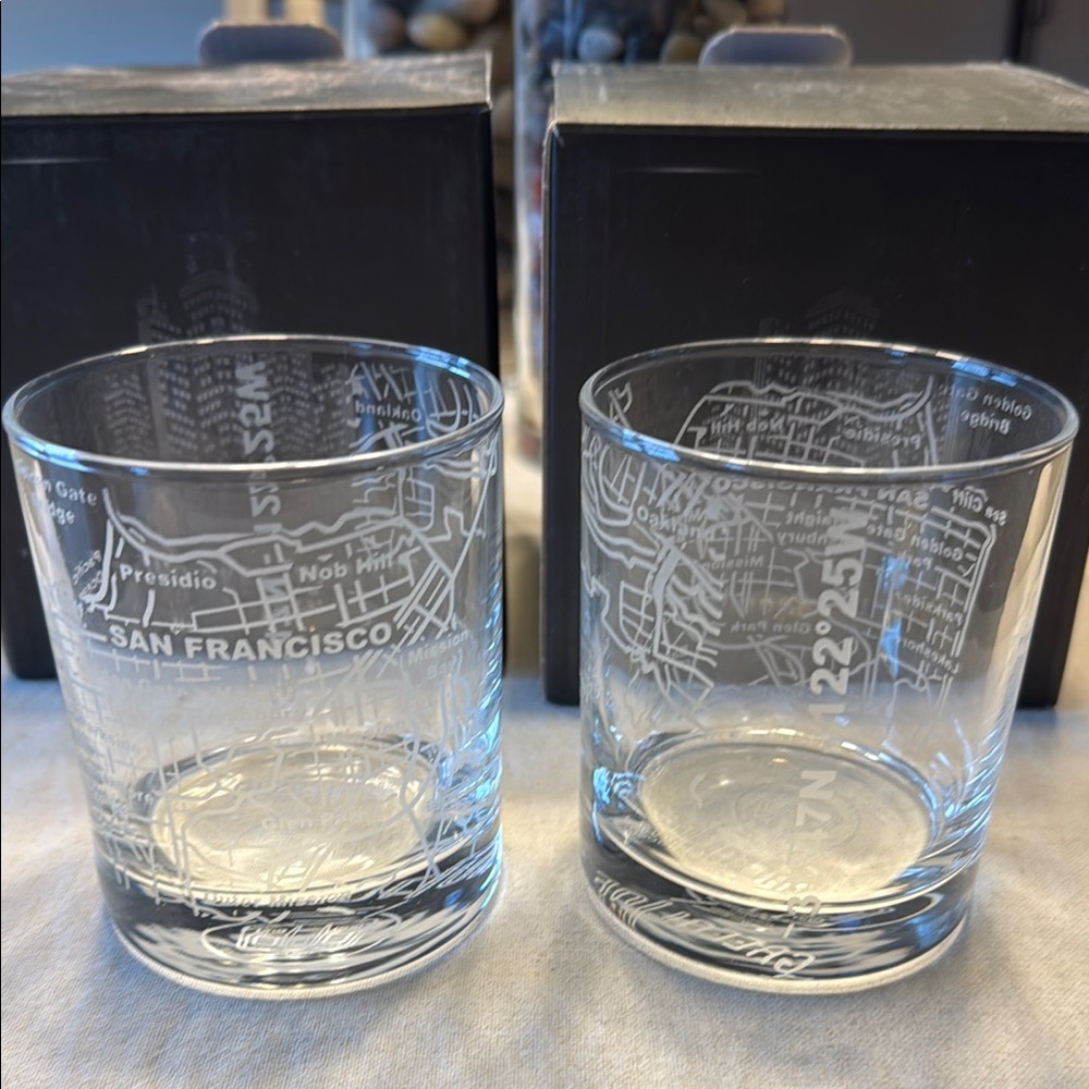 San Francisco Etched Glass Set